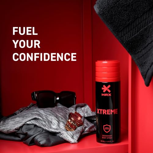 Image of HRX Xtreme Deodorant Body Spray - Warm, Spicy Men's Deodorant - Body Spray for Men with Cardamom, Leather, Oud Notes - 200 ml