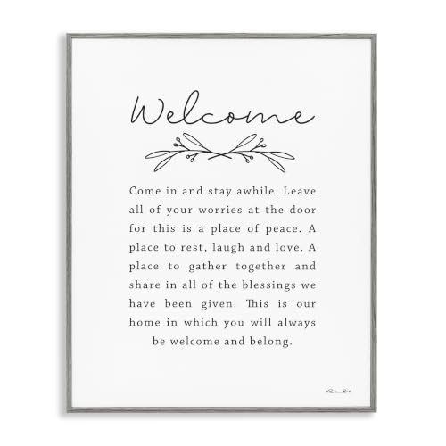 'Welcome Home Quote Simple White Typography'| Framed Giclee Art