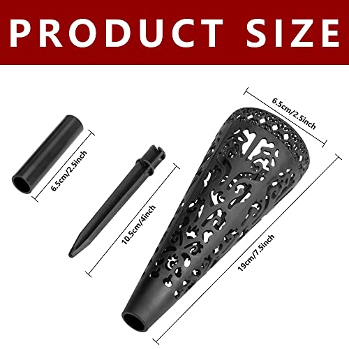 6 pcs Grave Vase,Memorial Floral Vase, Cemetery Grave Cone Flower Holder, Cemetary Vase with Spike for Grave Decorations,Grave Lawn Memorial(Cone, 6) image 2