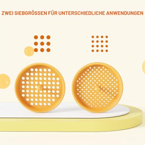 Trichter mit 4 verschiedenen Ausgießgrößen und 2 Größen an Sieben - Ideal für kleine und mittlere Flaschen, Einwecken, Öl, Gewürze und mehr – Ansicht 6