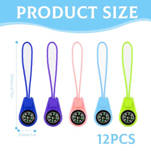 12 Stück MiniKompass,Kompass Schlüsselanhänger,KompassKinder,SchlüsselanhängerKompass,Kinder Kompass,Anhänger Compass,Taschenkompass Geschenke,Für Wandern, Camping Und Tourismus