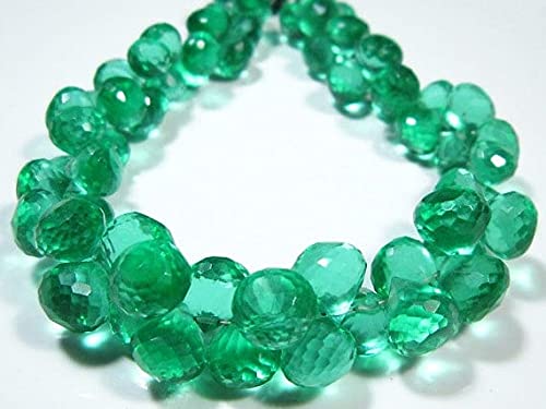 Quartz vert fluorite LKBEADS briolettes facettées de 8mm pour création de bijoux haut de gamme