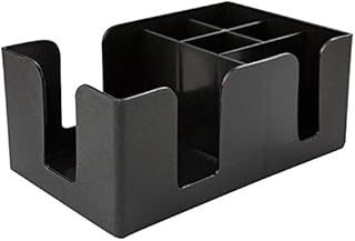 Plastic Classic Bar Caddy Black, Bar Storage, Bar Organiser, Bar Condiment Caddy, Napkin Holder, Straw Holder by Chabrias Ltd