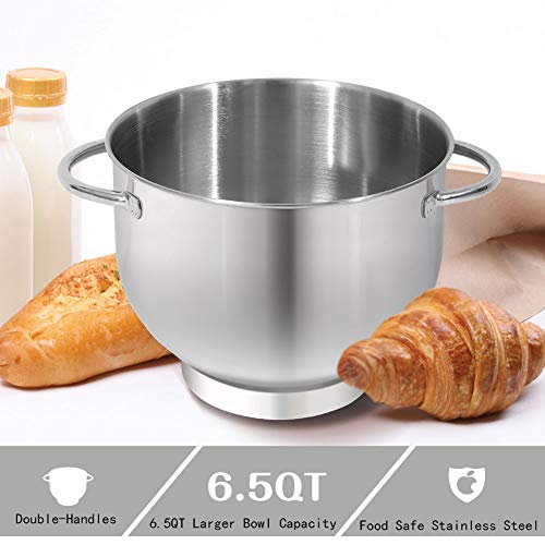Aucma Stand Mixer,6.5-QT 660W 6-Speed Tilt-Head Food Mixer, Kitchen Electric Mixer with Dough Hook, Wire Whip & Beater (White, 6.5QT) by Aucma - Used condition - Image 7