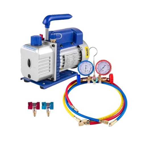 Bomba de Vacío con Manómetros para Refrigerante AC 1.8CFM, Mantenimiento Automotriz miniatura 1