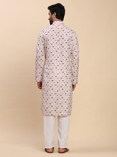 Image of Pro-Ethic Style Developer Men's Cotton Printed Kurta Pajama Set Traditional Outfit | Mandarin Collar (E-129)