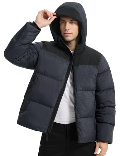 HARD LAND Men's Heavy Winter Coat Waterproof Sorona Quilted Performance Parka Jacket Men with Hood3