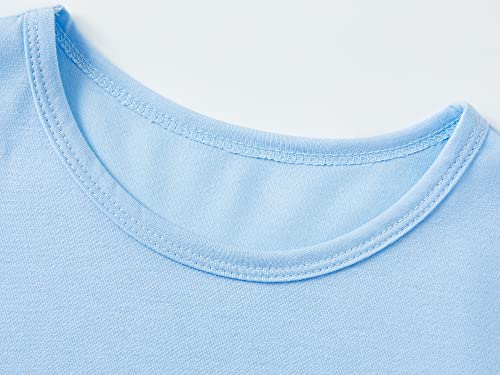 Sloth Pajamas For Girls Kid Size 10 – Summer Blue Tee & Shorts Loungewear 2 Piece Pj Set #TOP2