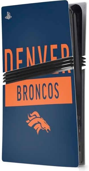 Skinit Decal Gaming Skin Compatible with PS5 Pro Console - Officially Licensed NFL Denver Broncos Blitz Series Design