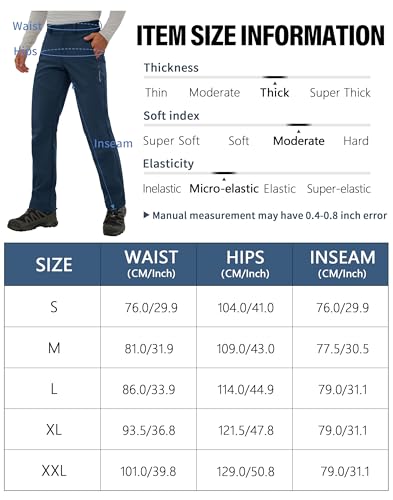 Pioneer Camp Herren Wanderhose Wasserdicht Cargohose Thermohose Atmungsaktive Fleece Gefüttert Winddichte Winterhose Outdoorhose mit 5 Utility Taschen Grün Größe:XL