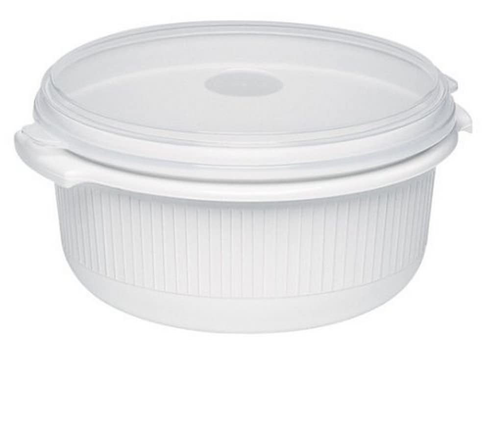 Emsa 450101200 Mikrowellentopf mit Deckel, 1 Liter, Kunststoff, Weiß, Micro Family