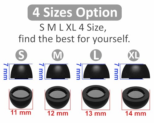 Image of Galaxy Buds 3 Pro Memory Foam Tips Earbud, 4 Pairs Replacement Comfortable No Silicone Pain Noise Isolation Earbuds Accessories Compatible with Samsung Galaxy Buds 3 Pro - Black S /M /L /XL