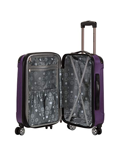 Image of Rockland London Hardside Spinner Wheel Luggage, Purple, 3-Piece Set (20 /24 /28)