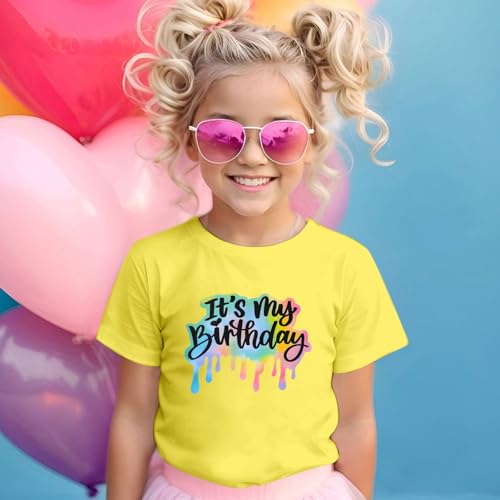 Image of It's My Birthday Girl Shirt 4th 5th 6th 7th 8th 9th 10th 11th 12th Graphic Tee for Kids Party Cute Girls Tshirts Tees