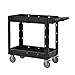 GPM&T AQUA BOSS Two-Shelf Utility Cart with Wheels,550 lbs.Capacity, Rolling Utility & Tool Carts for Warehouses, Industrial Settings, Auto Garages, for Indoor and Outdoor, More,with Locking Wheels