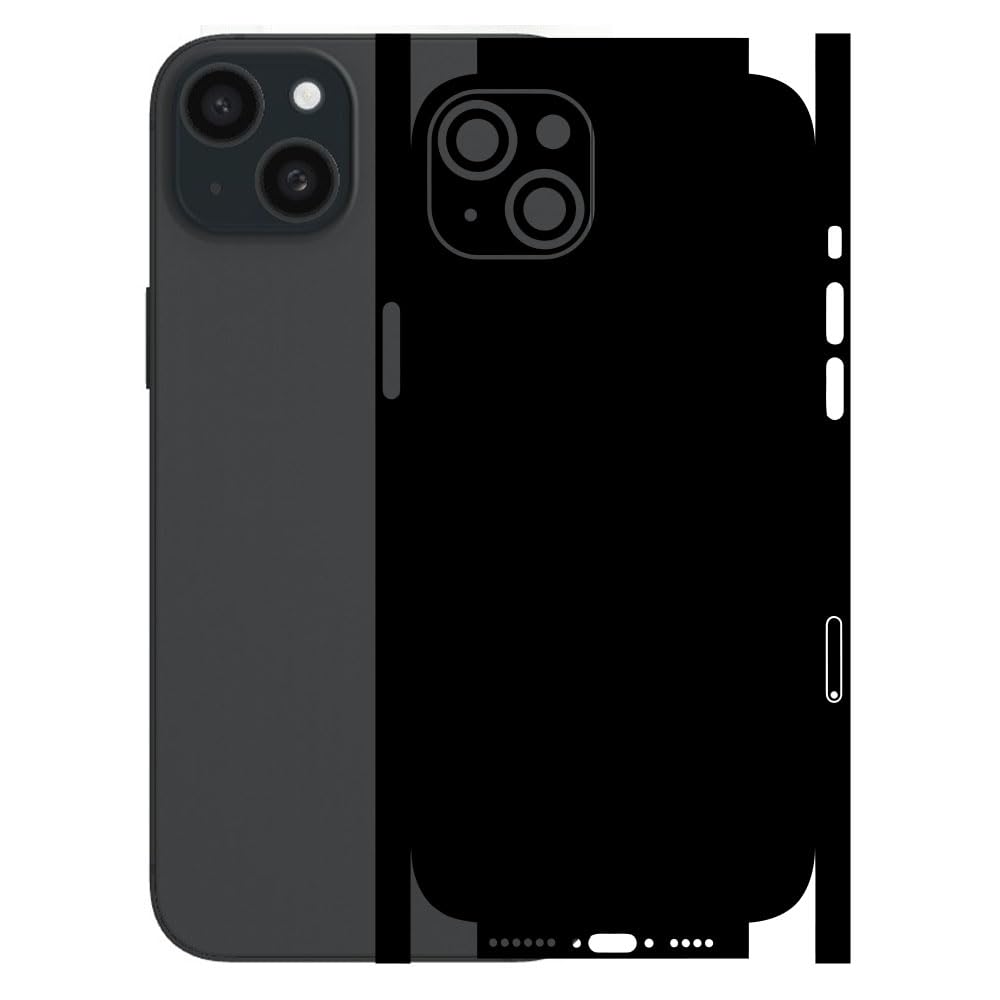 Compatible for iPhone 15 Plus - Mobile Back Skin Sticker - Lamination - Back Screen Guard Protector Film Wrap (Coverage - Back+Camera+Sides) (Design - Matte Black)-image-11