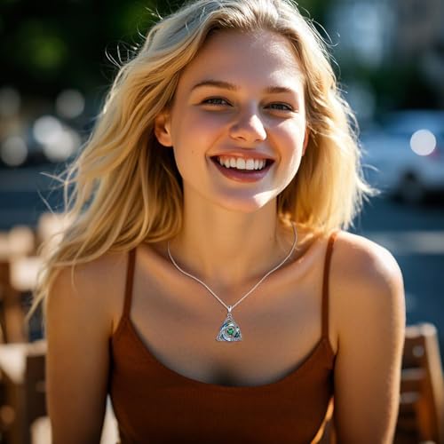 Celtic Knot Necklace 925 Sterling Silver Trinity Knot Triquetra Crystal Pendant Irish Scottish Jewelry Gifts for Women2