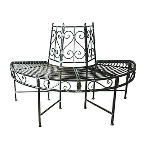 Jardinion Baumbank-Halbkreis Sitz Gartenbank 124 x 63 x 82cm...