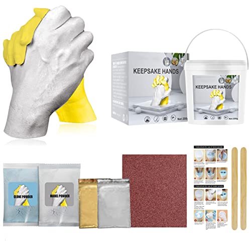 Boddenly Keepsake Hands Casting Kit, DIY Plaster Statue Molding Kit for Child, Anniversary, Creative Hand Holding Crafts, Kids Casting Kit for First Birthday, Christmas & Newborn Gifts - Kids Size