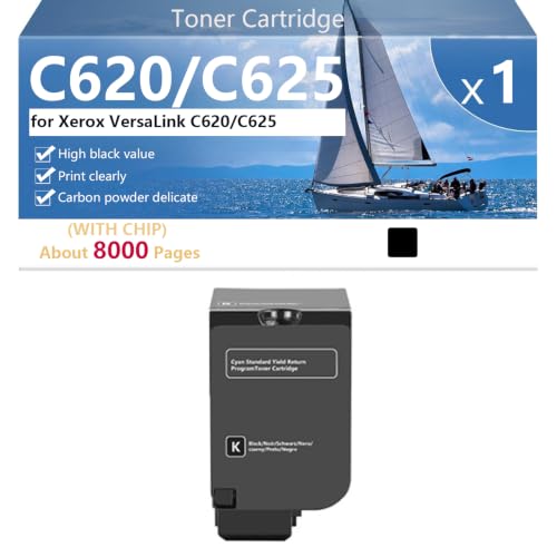Toner noir C620 C625 compatible imprimante laser Xerox VersaLink C620 C625 1 Pack