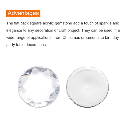 Image of MECCANIXITY Flat Back Round Acrylic Rhinestones,20mm White Flatback Crystal Rhinestones for Crafts Clothes Shoes DIY Decoration Gifts 50Pcs