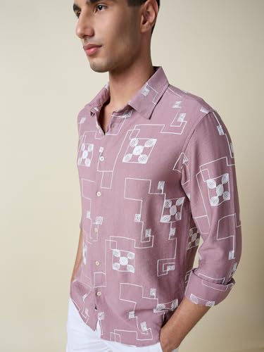 Image of Thomas Scott Mens Regular Fit Embroidered Full Sleeves Casual Shirt