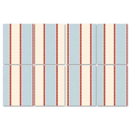 8 Pack Paneles Acústicos Artísticos Absorbentes de Sonido con Rayas Verticales Continuas en Azul Claro, Cremas y Rojo, Paneles Decorativos para Pared Aislantes Acústicos Autoadhesivos para Estudios de Grabación y Oficina 48"x32" miniatura 1
