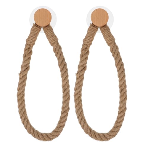 STOBOK 2個 レトロな壁掛けタオル掛け トイレットペーパーホルダースタンド バスルームアクセサリー 装飾的なトイレット ペーパー ホルダ