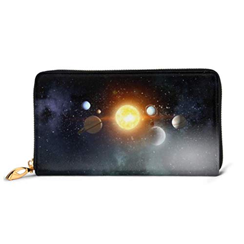 Preisvergleich Produktbild JHGFG Mode Handtasche Reißverschluss Brieftasche System Planeten Mixed Media Telefon Kupplung Geldbörse Abendkupplung Blockieren Leder Brieftasche Multi Card Organizer