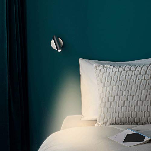 Lámpara de lectura junto a la cama interior foco LED negro con interruptor 5