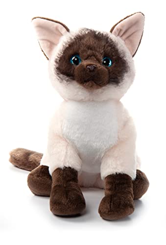 The Petting Zoo Siamese Cat Stuffed Animal Plushie, Gifts for Kids, Cat Plush Toy 12 inches