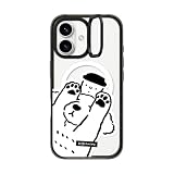 CASETiFY インパクト リングスタンド MagSafe対応 iPhone 16ケース [キックスタンド / 2mからの落下試験をクリア (MIL規格3倍相当) / ワイヤレス充電およびMagsafe対応] - Dog Loves Coffee - クリア ブラック