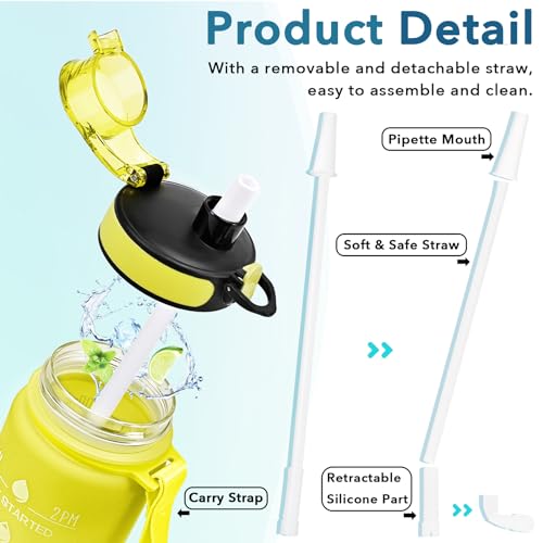 Image of Enerbone 32 oz Water Bottle, Leakproof BPA & Toxic Free, Motivational Water Bottle with Times to Drink and Straw, Fitness Sports Water Bottle with Strap for Office, Gym, Outdoor Sports