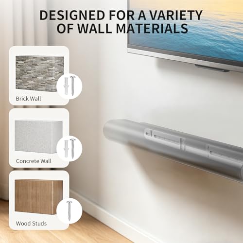 Image of WALI Soundbar Wall Mount, Designed for Sonos Arc and Sonos Arc Ultra, Low Profile Sound Bar Mount Bracket Under TV with Hardware Kit, Easy to Install (SON003-W), White