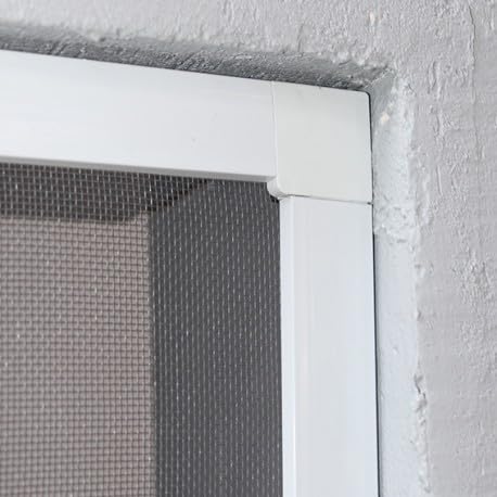 Zanzariera con telaio rimovibile, in alluminio, 100 x 100 cm, colore: Bianco