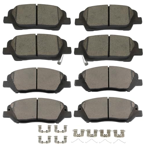 Image of SCITOO D1916 D1917 Front & Rear Ceramic Brake Pads Sets w /Hardware Replacement For Hyundai For Santa Fe 2017-2018,For Hyundai For Santa Fe XL 2017-2019
