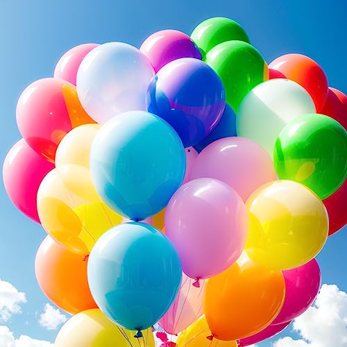 Image of 200 Pack 18 Inch Latex Balloons - 18 Colors, Bulk Balloon Decor for Birthdays, Weddings & All Party Events