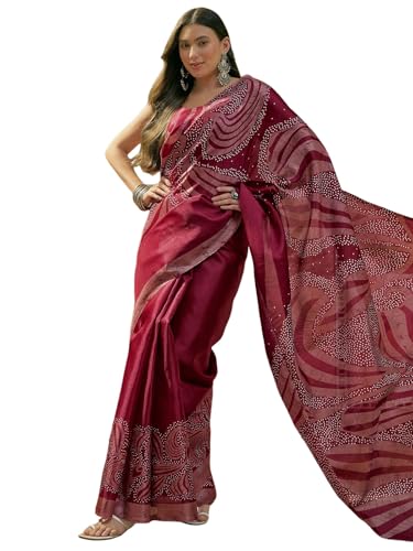 Image of SIRIL Women's Cotton Printed Saree With Unstitched Blouse Piece