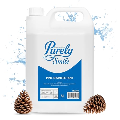 Blake & White Pine Disinfectant Liquid 5L - Purely Smile Multi Purpose Cleaner for Deep Hygiene & Long Lasting Freshness - Strong Disinfectant for Drains, Sinks & Toilets - PS2200