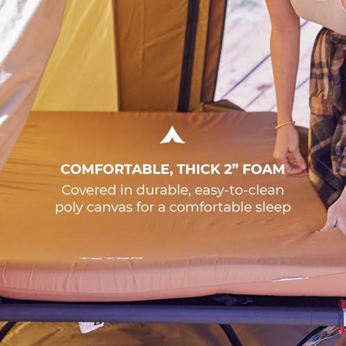 Image of Teton Outfitter L Sleeping Pad for Cot, Extra Thick Comfortable Camping Mattress for Adults, Portable Roll-Up Camp Pad, Durable Foam Cushioning