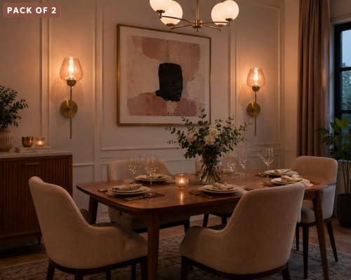 Image of Premium Gold Finish Wall Lamp for Bedroom, Living Room, Restaurants, Dining, Coffee Shop, Home Etc. (Bulb Include)