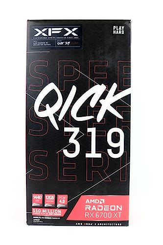 Image of XFX Speedster QICK319 AMD Radeon RX 6700 XT Black Gaming Graphics Card with 12GB GDDR6 HDMI 3xDP, AMD RDNA 2 RX-67XTYPBDP (Renewed)