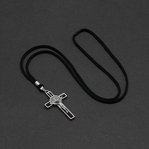 Crucifijo de San Benito en collar de cordón ideal para la oración diaria 4