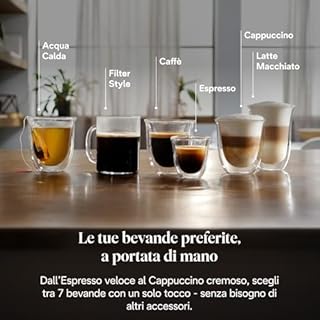 De’Longhi Magnifica Evo – Perfetto Macchina da Caffè Automatica, LatteCrema Montalatte Automatico, 7 Bevande in un Solo Tocco, Comandi Soft Touch, Argento e Nero (ECAM292.81.SB)