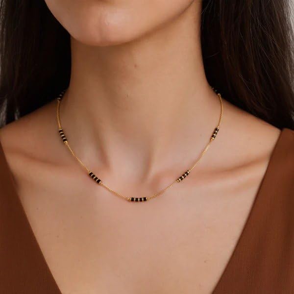 Harishree Enterprise Elegant Micro Gold-Tone Short Chain Mangalsutra - Traditional Look-image-38