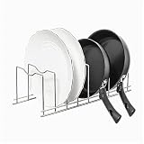 SANNO Pan Pot Lid Holder Organizer Rack,Kitchen Organizer for Pots & Pans, Lids, Plates, Cutting Boa