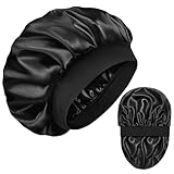 Silk Bonnet for Men Hair Bonnet for Sleeping Double Layer Satin Bonnets for Black Women Curly Hair Braids