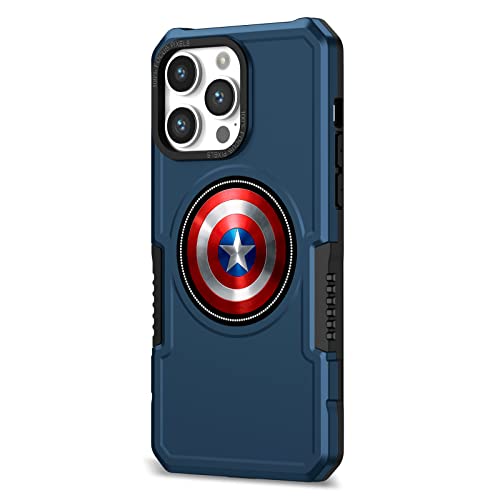 Narym Superhero Magnetic Case For Iphone 13 Pro Max [Compatible With Magsafe & Military-Grade Protection] Heavy Duty 2 In 1 Rugged Shockproof Protection Hybrid Hard Pc Soft Tpu Bumper [Captain, Blue] #TOP7