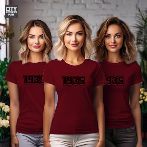 T-shirt 1935 femme bordeaux confection haut de gamme en maille fine - 6