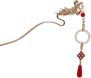 YTDJJWLS Hanfu - Accesorio para la cabeza con cara de caballo, accesorios chinos, color amarillo